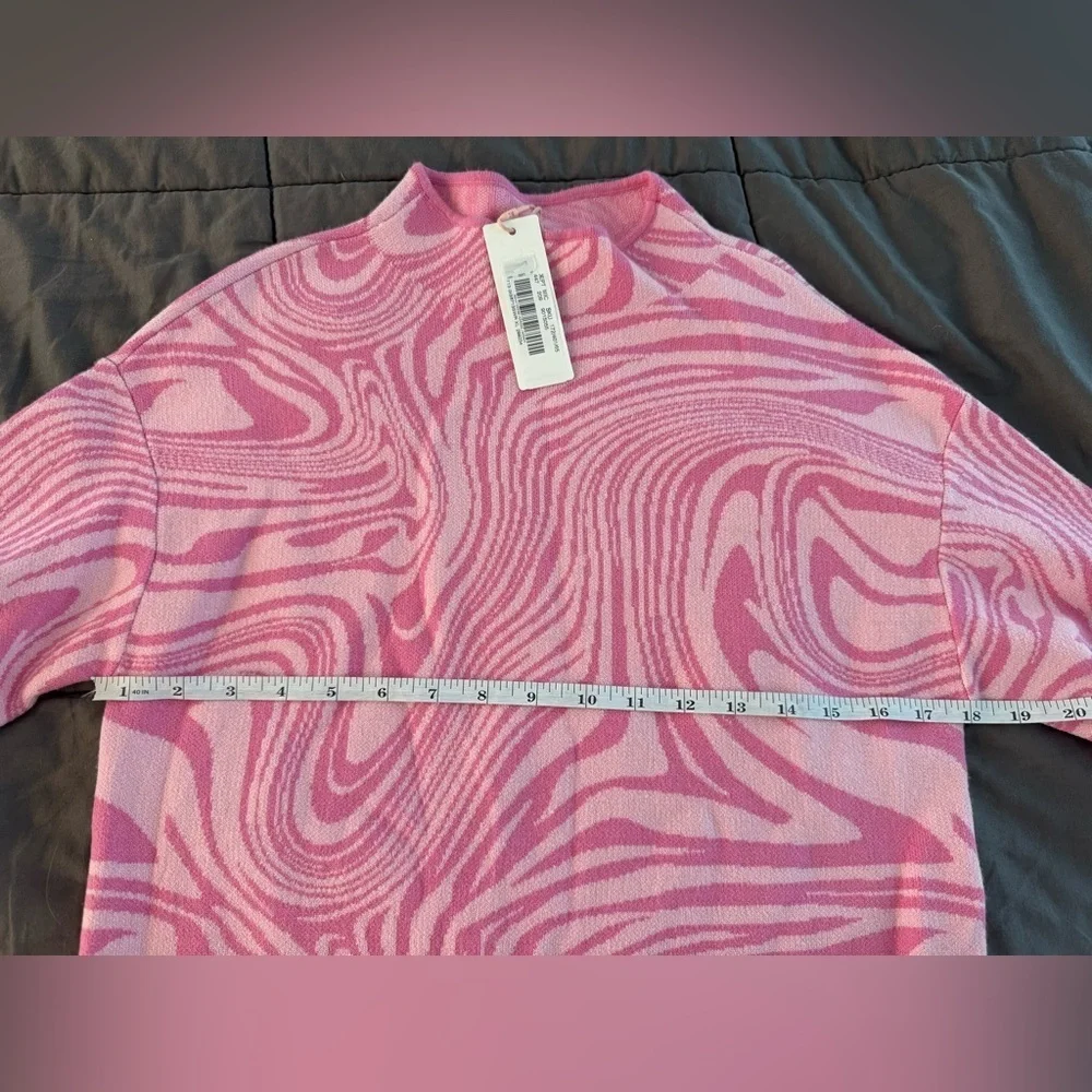 NWT Gianni Bini GB Girls Pink Marbled Mockneck Sweater Dress Size XL/16